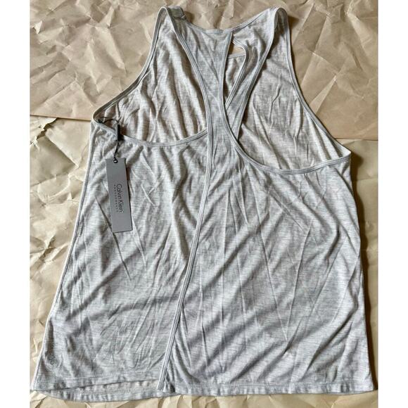 Calvin Klein Performance Tank Top Grey Medium Crossover Back - Picture 8 of 8